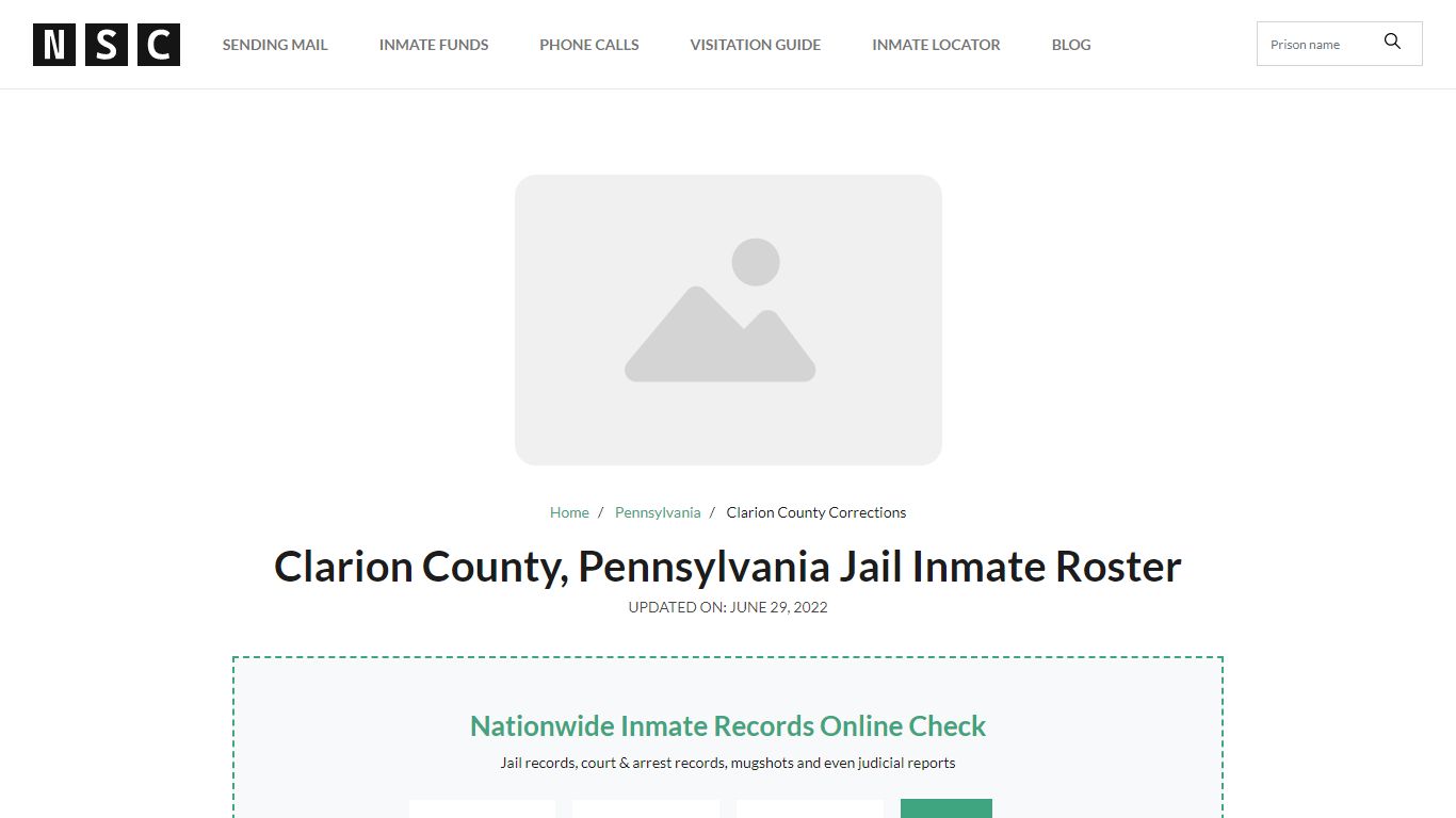 Clarion County, Pennsylvania Jail Inmate List